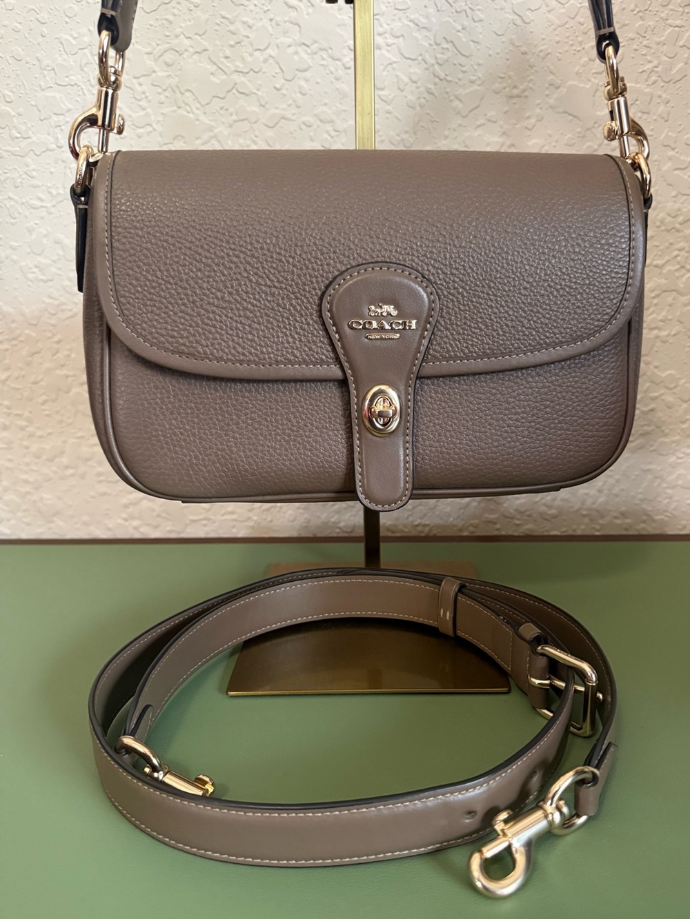 Coach Pebble Leather Hadley Crossbody Bag with Detachable Straps